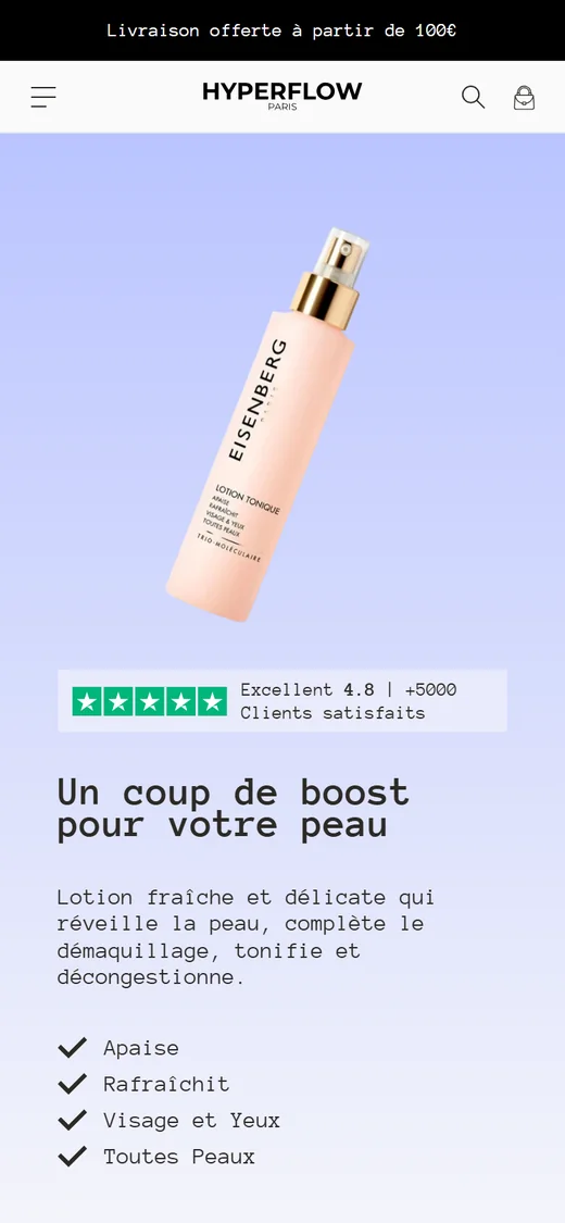 La même page d’accueil, sur téléphone.