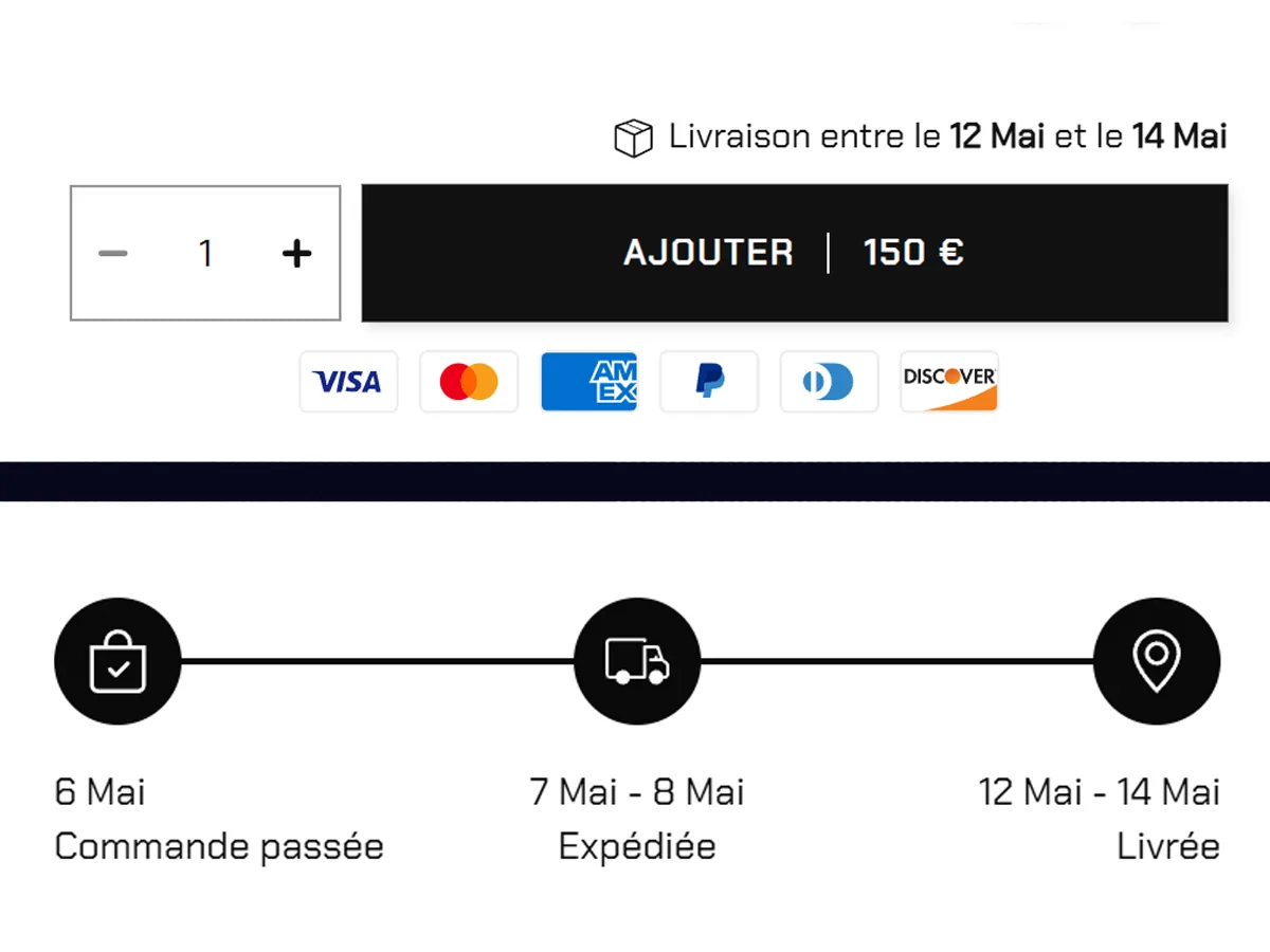 Aperçu : Date de livraison estimée