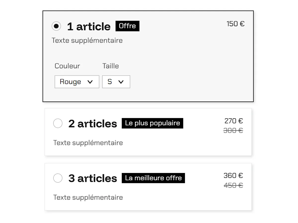 Aperçu : Pack produits